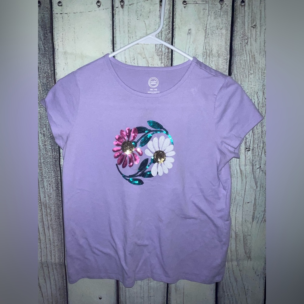 Purple Floral Embellished Women's Top